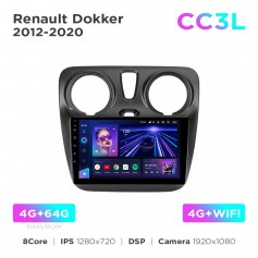 Штатная магнитола Teyes CC3L 4+64 Gb Renault Dokker 2012-2020 9"