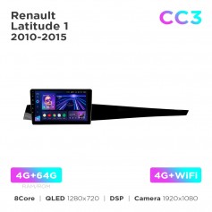 Штатна магнітола Teyes CC3 4+64 Gb Renault Latitude 1 2010-2015 10"