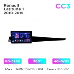 Штатна магнітола Teyes CC3 6+128 Gb 360° Renault Latitude 1 2010-2015 10"