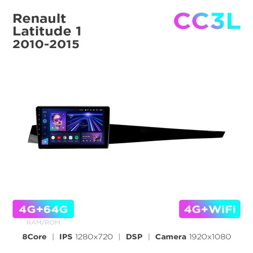 Штатна магнітола Teyes CC3L 4+64 Gb Renault Latitude 1 2010-2015 10"