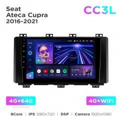 Штатная магнитола Teyes CC3L 4+64 Gb Seat Ateca / Cupra 2016-2021 9"