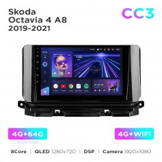 Штатна магнітола Teyes CC3 4+64 Gb Skoda Octavia 4 A8 (1 Din) 2019-2021 10"