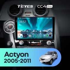 Штатная магнитола Teyes CC4 Pro 2k 8+128 Gb SsangYong Actyon C100 2005-2011 9"