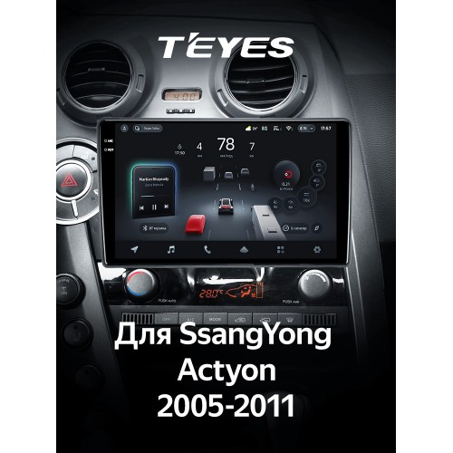 Штатная магнитола Teyes CC4 Pro 2k 8+128 Gb SsangYong Actyon C100 2005-2011 9"