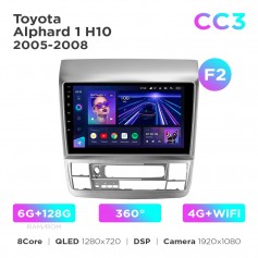 Штатная магнитола Teyes CC3 6+128 Gb 360° Toyota Alphard 1 H10 2005-2008 (F2) 9"