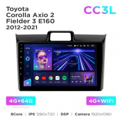 Штатная магнитола Teyes CC3L 4+64 Gb Toyota Corolla Axio 2 / Fielder 3 E160 2012-2021 9"