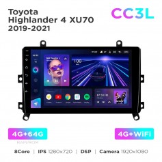 Штатна магнітола Teyes CC3L 4+64 Gb Toyota Highlander 4 XU70 2019-2021 9"