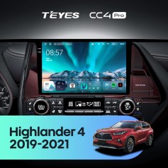 Штатная магнитола Teyes CC4 Pro 2k 8+128 Gb Toyota Highlander 4 XU70 2019-2021 9"