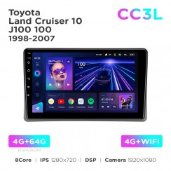Штатная магнитола Teyes CC3L 4+64 Gb Toyota Land Cruiser 10 J100 100 1998-2007 9"