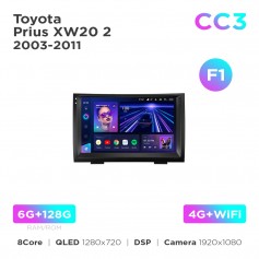 Штатная магнитола Teyes CC3 6+128 Gb Toyota Prius XW20 2 2003-2011 (F1) 9"