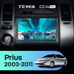Штатная магнитола Teyes CC4 Pro 2k 8+128 Gb Toyota Prius XW20 2 2003-2011 (F1) 9"