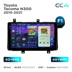Штатная магнитола Teyes CC4 2k 6+64 Gb Toyota Tacoma N300 2015-2021 (F1) 9"