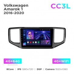 Штатна магнітола Teyes CC3L 4+64 Gb Volkswagen Amarok 1 2016-2020 9"