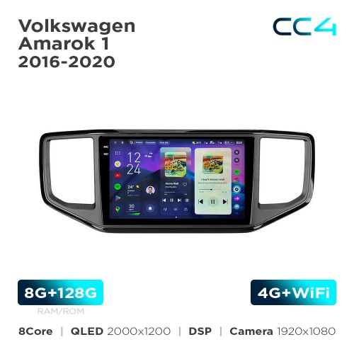 Штатна магнітола Teyes CC4 2k 8+128 Gb Volkswagen Amarok 1 2016-2020 9"