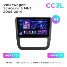 Штатная магнитола Teyes CC3L 4+64 Gb Volkswagen Scirocco 3 Mk3 2008-2014 (F1) 9"