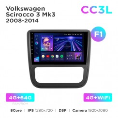 Штатна магнітола Teyes CC3L 4+64 Gb Volkswagen Scirocco 3 Mk3 2008-2014 (F1) 9"