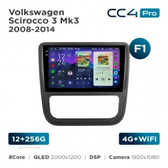 Штатна магнітола Teyes CC4 Pro 2k 12+256 Gb Volkswagen Scirocco 3 Mk3 2008-2014 (F1) 9"