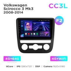 Штатна магнітола Teyes CC3L 4+64 Gb Volkswagen Scirocco 3 Mk3 2008-2014 (F2) 9"