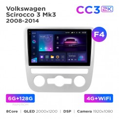 Штатная магнитола Teyes CC3 2k 6+128 Gb Volkswagen Scirocco 3 Mk3 2008-2014 (F4) 9