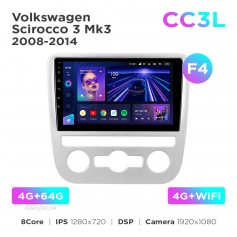 Штатная магнитола Teyes CC3L 4+64 Gb Volkswagen Scirocco 3 Mk3 2008-2014 (F4) 9"