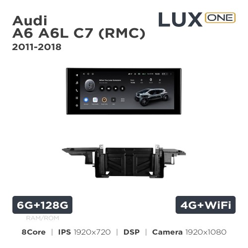 Штатна магнітола Teyes LUX ONE 6+128 Gb Audi A6 A6L C7 (RMC) 2011-2018 12.3"