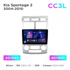 Штатна магнітола Teyes CC3L 4+64 Gb Kia Sportage 2 2004-2010 9"