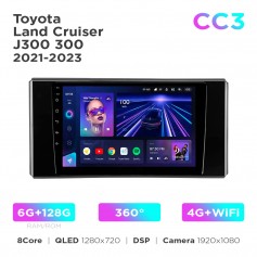 Штатна магнітола Teyes CC3 6+128 Gb 360° Toyota Land Cruiser J300 2021-2023 10"