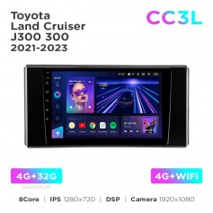 Штатная магнитола для Toyota Land Cruiser J300 2021-2023 Teyes CC3L 4+32 Gb 10"