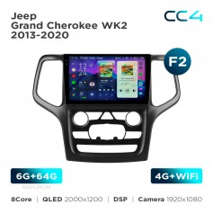 Штатная магнитола Teyes CC4 2k 6+64 Gb Jeep Grand Cherokee WK2 2013-2020 (F2) 9"