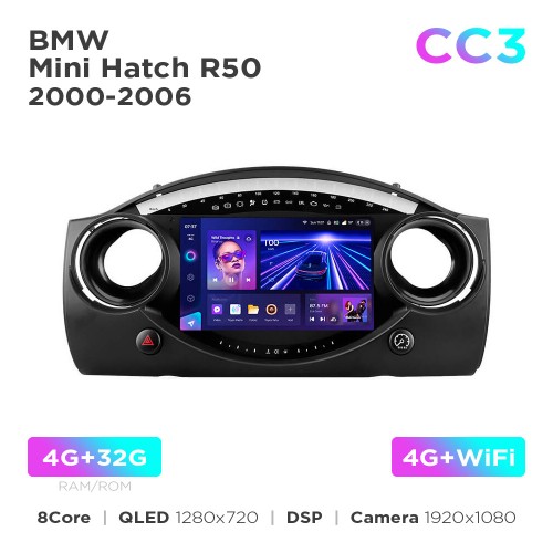 Штатна магнітола Teyes CC3 4+32 Gb BMW Mini Hatch R50 2000-2006 9"