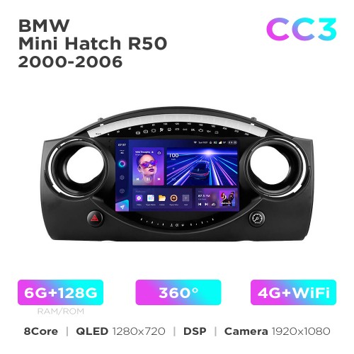 Штатна магнітола Teyes CC3 6+128 Gb 360° BMW Mini Hatch R50 2000-2006 9