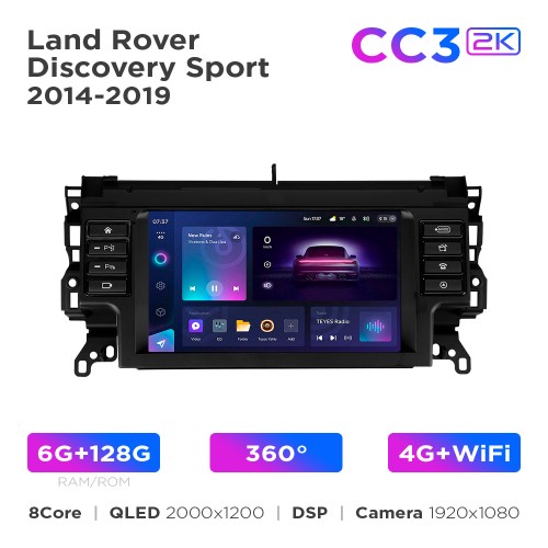 Штатная магнитола Teyes CC3 2k 6+128 Gb 360° Land Rover Discovery Sport 2014-2019 9"