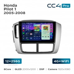 Штатная магнитола Teyes CC4 Pro 2k 12+256 Gb Honda Pilot 1 2005-2008 9"