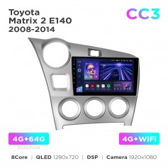 Штатная магнитола Teyes CC3 4+64 Gb Toyota Matrix 2 E140 2008-2014 9"