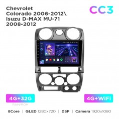 Штатна магнітола Teyes CC3 4+32 Gb Chevrolet Colorado 2006-2012 / Isuzu D-MAX MU-71 2008-2012 9"