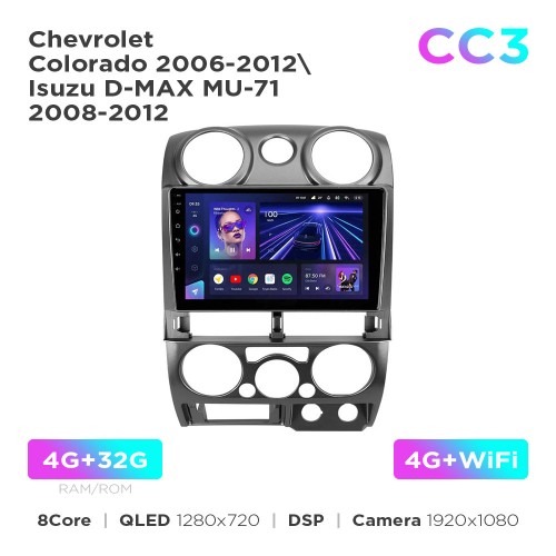 Штатная магнитола Teyes CC3 4+32 Gb Chevrolet Colorado 2006-2012 / Isuzu D-MAX MU-71 2008-2012 9"