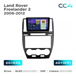 Штатна магнітола Teyes CC4 2k 6+64 Gb Land Rover Freelander 2 2006-2012 9"