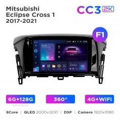 Штатна магнітола Teyes CC3 2k 6+128 Gb 360° Mitsubishi Eclipse Cross 1 2017-2021 (F1) 9"