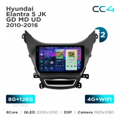 Штатна магнітола Teyes CC4 2k 8+128 Gb Hyundai Elantra 5 JK GD MD UD 2010-2016 (F2) 9"