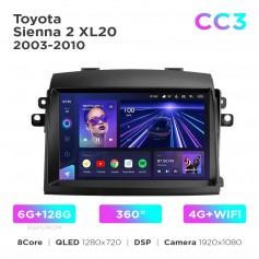 Штатная магнитола Teyes CC3 6+128 Gb 360° Toyota Sienna 2 XL20 2003-2010 9