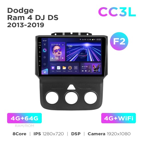 Штатная магнитола Teyes CC3L 4+64 Gb Dodge Ram 4 DJ DS 2013-2019 (F2) 9"