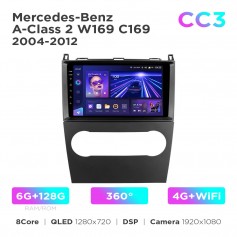 Штатна магнітола Teyes CC3 6+128 Gb 360° Mercedes-Benz A-Class 2 W169 C169 2004-2012 9