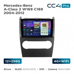 Штатная магнитола Teyes CC4 Pro 2k 12+256 Gb Mercedes-Benz A-Class 2 W169 C169 2004-2012 9"