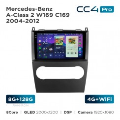 Штатна магнітола Teyes CC4 Pro 2k 8+128 Gb Mercedes-Benz A-Class 2 W169 C169 2004-2012 9"