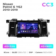 Штатна магнітола Teyes CC3 4+32 Gb Nissan Patrol 6 Y62 2010-2019 9"