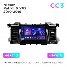 Штатная магнитола Teyes CC3 4+64 Gb Nissan Patrol 6 Y62 2010-2019 9"