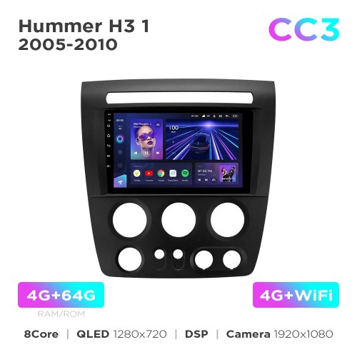 Штатная магнитола Teyes CC3 4+64 Gb Hummer H3 1 2005-2010 9"