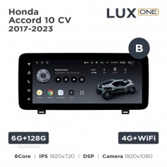 Штатная магнитола Teyes LUX ONE 6+128 Gb Honda Accord 10 CV 2017-2023 (B) 12.3"