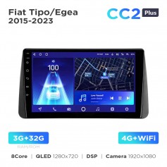 Штатна магнітола Teyes CC2 PLUS 3+32 Gb Fiat Tipo / Egea (0 Din) 2015-2023 9"