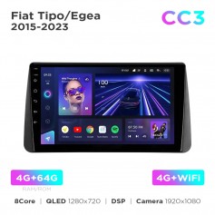 Штатна магнітола Teyes CC3 4+64 Gb Fiat Tipo / Egea (0 Din) 2015-2023 9"